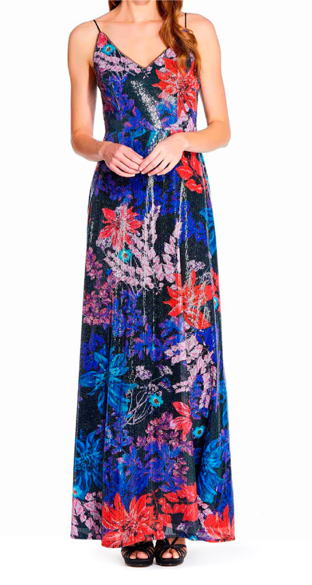 Vestido Estampado con lentejuelas