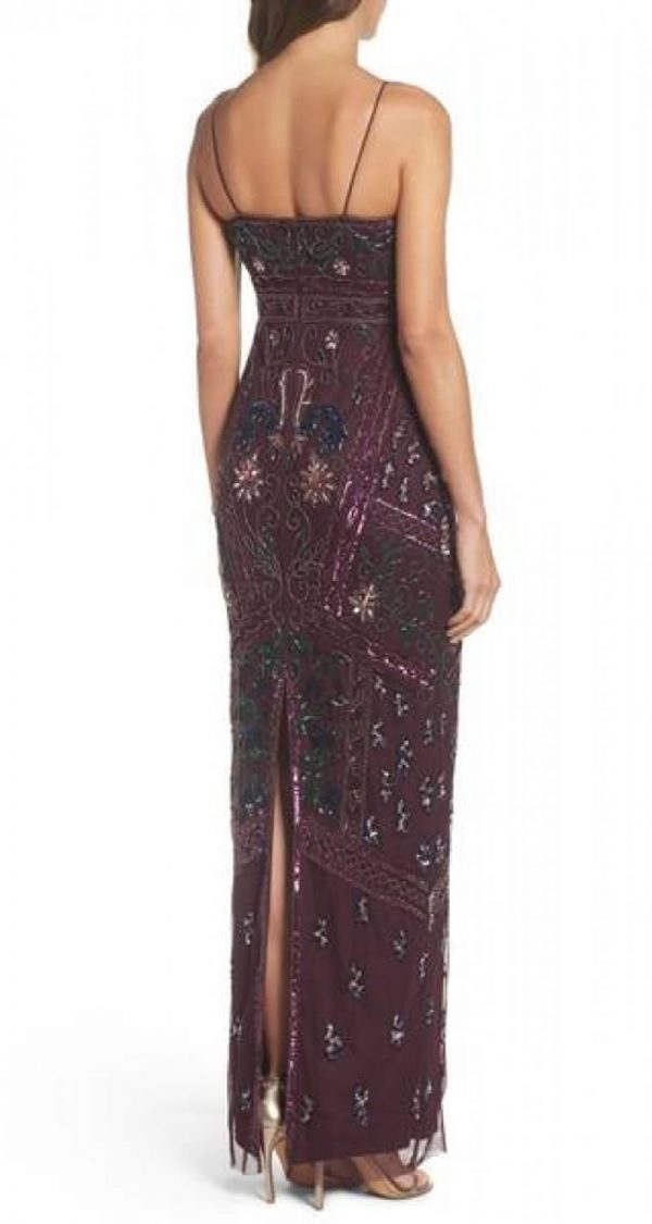 VESTIDO DE TIRITAS CON PEDRERÍA BORDADA - Image 2