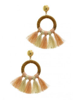 ARETES TWO TONE TASSEL