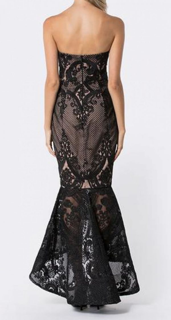 VESTIDO STRAPLESS CON FALDA BOLERO - Image 2