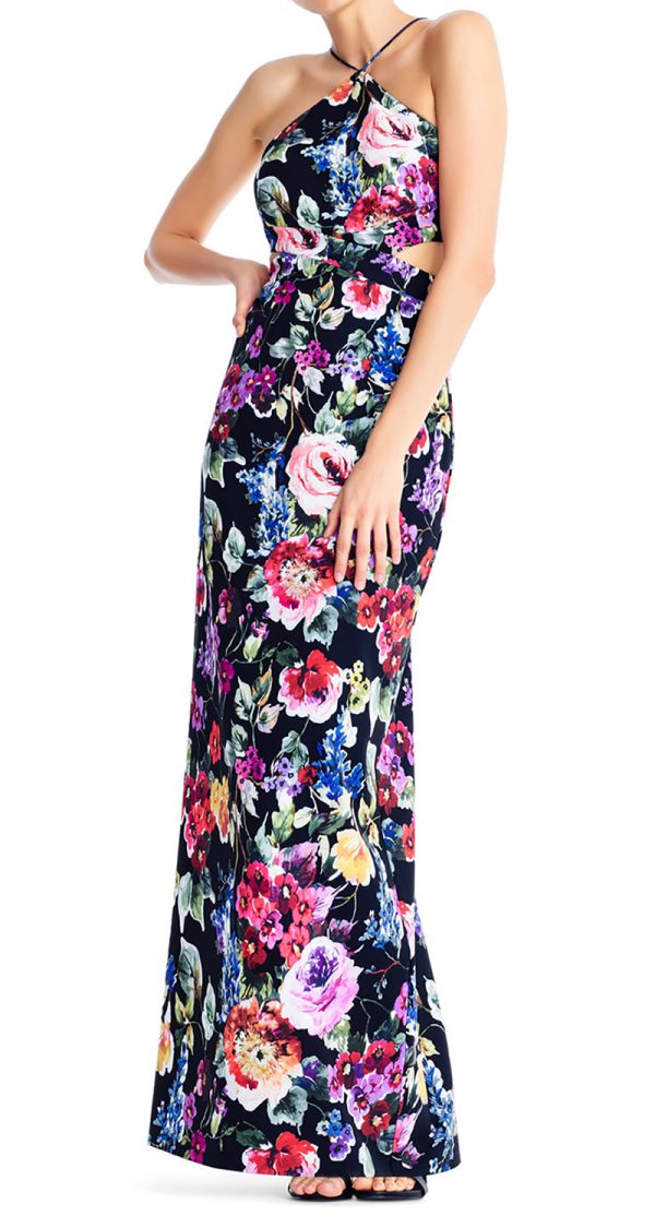 VESTIDO HALTER ESTAMPADO DE FLORES