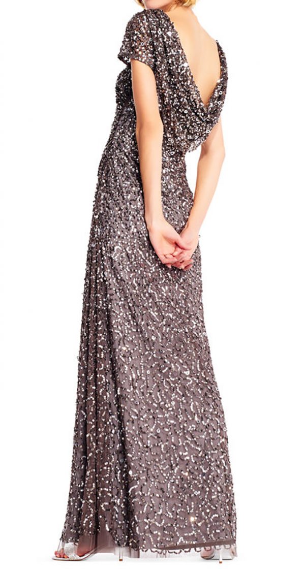 VESTIDO DE LENTEJUELAS CON ESPALDA DRAPEADA - Image 2