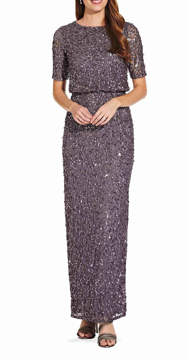 VESTIDO DE LENTEJUELAS CON MANGAS 3/4
