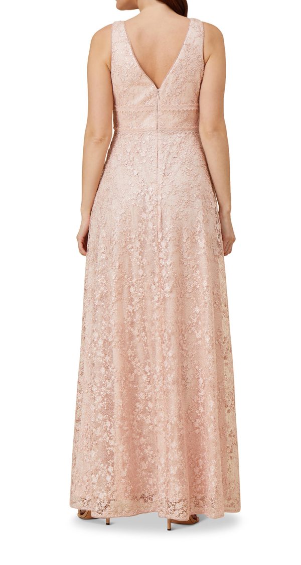 VESTIDO ESCOTE EN V GIPIUR CON LENTEJUELAS - Image 2
