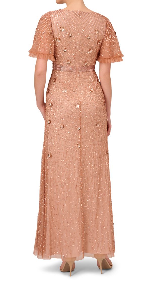 VESTIDO DE MANGAS BORDADO CON ESCOTE EN V - Image 2