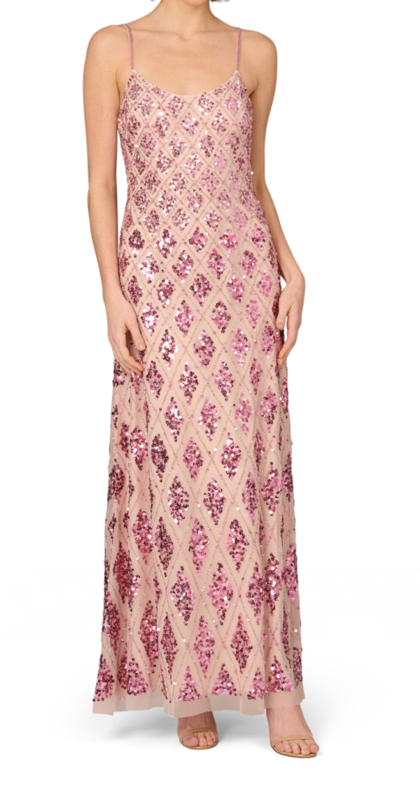 VESTIDO DE TIRITAS BORDADO DE LENTEJUELAS