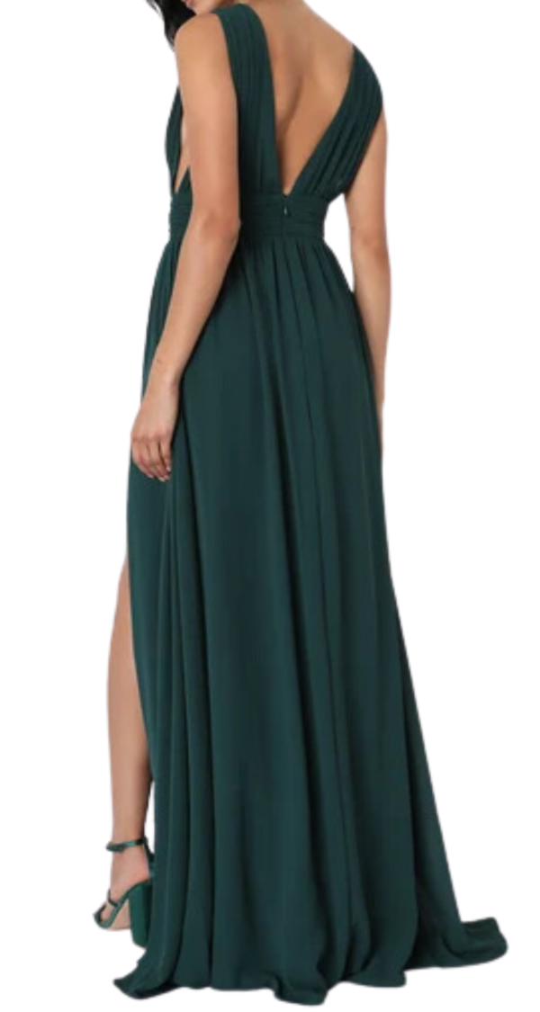 VESTIDO ESCOTE EN V Y ABERTURA EN LA PIERNA - Image 2