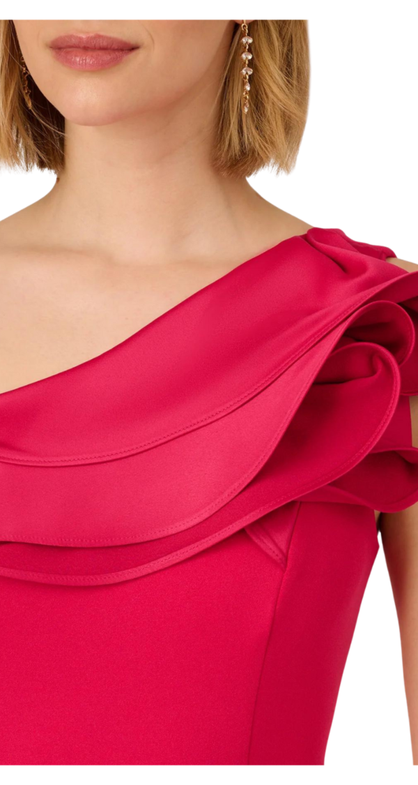 VESTIDO DE UN HOMBRO CON BOLERO Y ABERTURA - Image 3