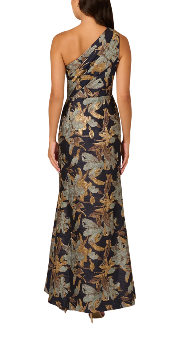 VESTIDO DE UN HOMBRO DE JAQUARD DE FLORES - Image 2