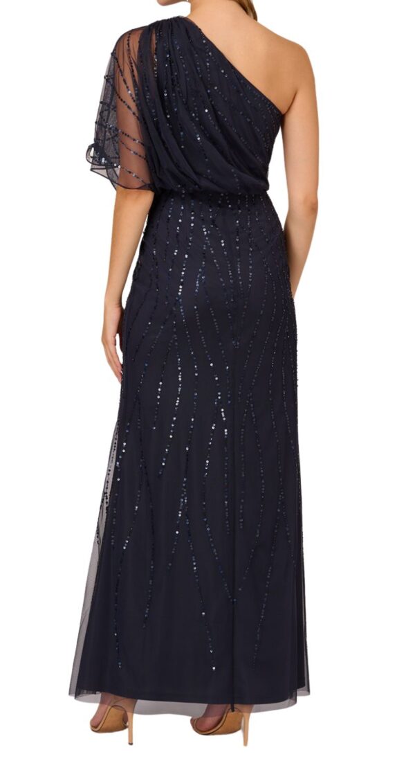 VESTIDO DE UN HOMBRO AZUL CON LENTEJUELAS - Image 2