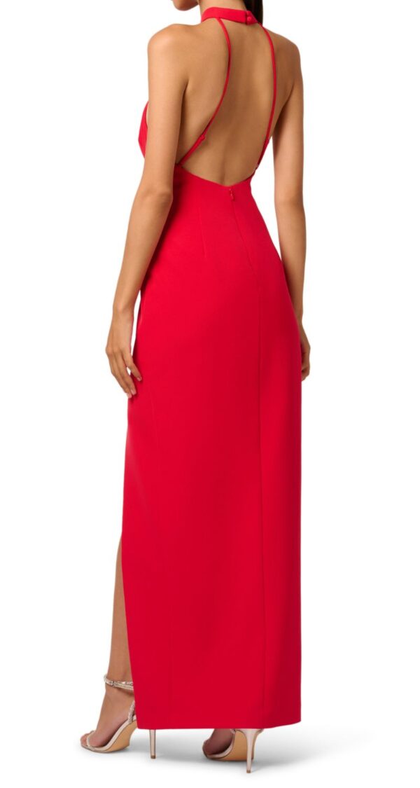 VESTIDO ROJO HALTER ESCOTADO CON ABERTURA EN LA PIERNA - Image 2