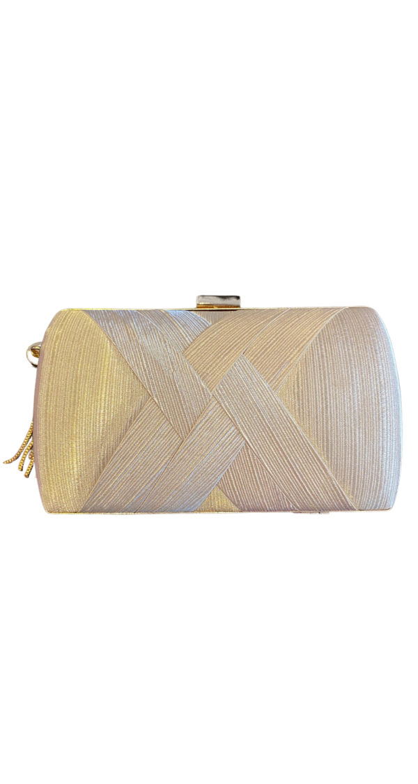 CARTERA CLUTCH DE SEDA BEIGE