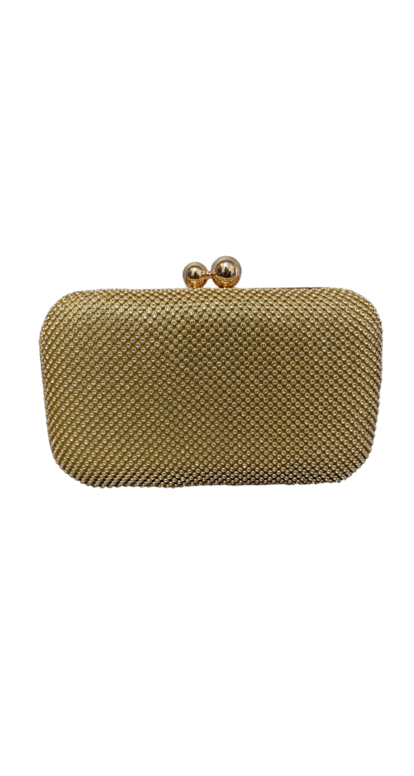 CARTERA CLUTCH DORADA DE BRILLANTES