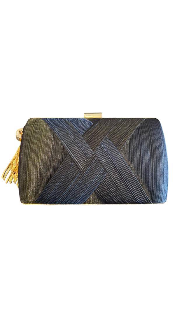 CARTERA CLUTCH DE SEDA COLOR NEGRO
