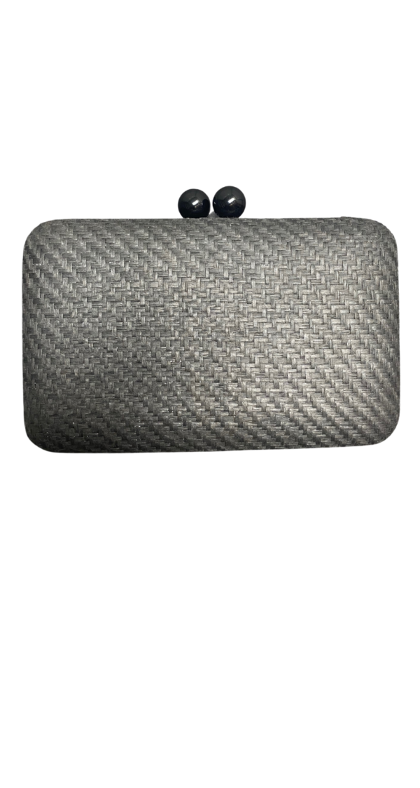 CARTERA CLUTCH DE TEJIDO DE PALMA NEGRO