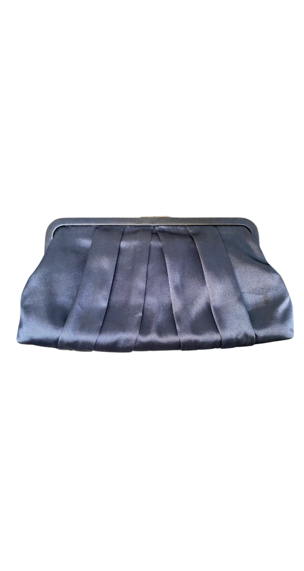 CARTERA CLUTCH DE SEDA COLOR AZUL