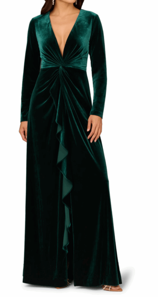 VESTIDO MANGA LARGA DE TERCIOPELO