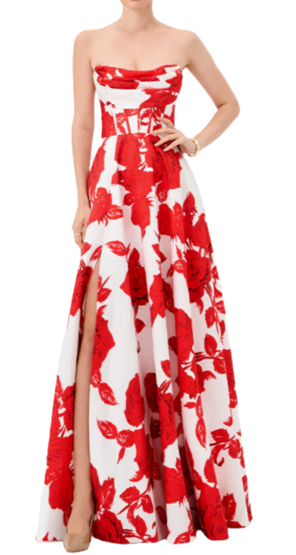 VESTIDO VIRGINIA STRAPLESS CON FALDA EN A