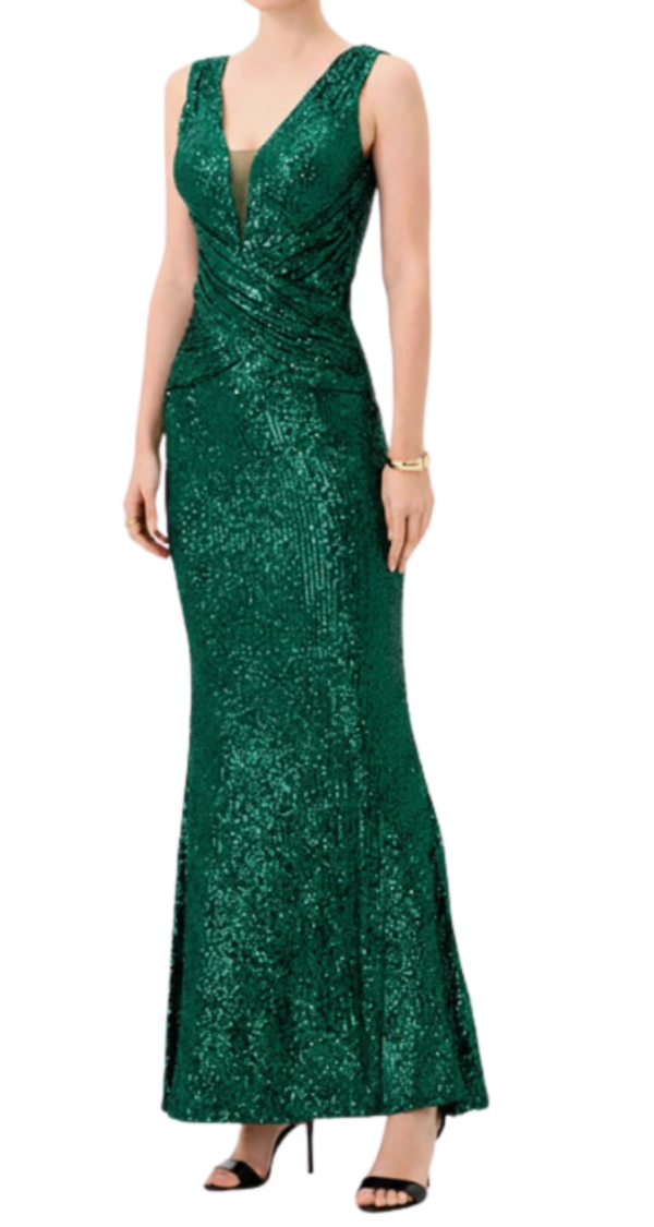 VESTIDO EN V DE LENTEJUELAS