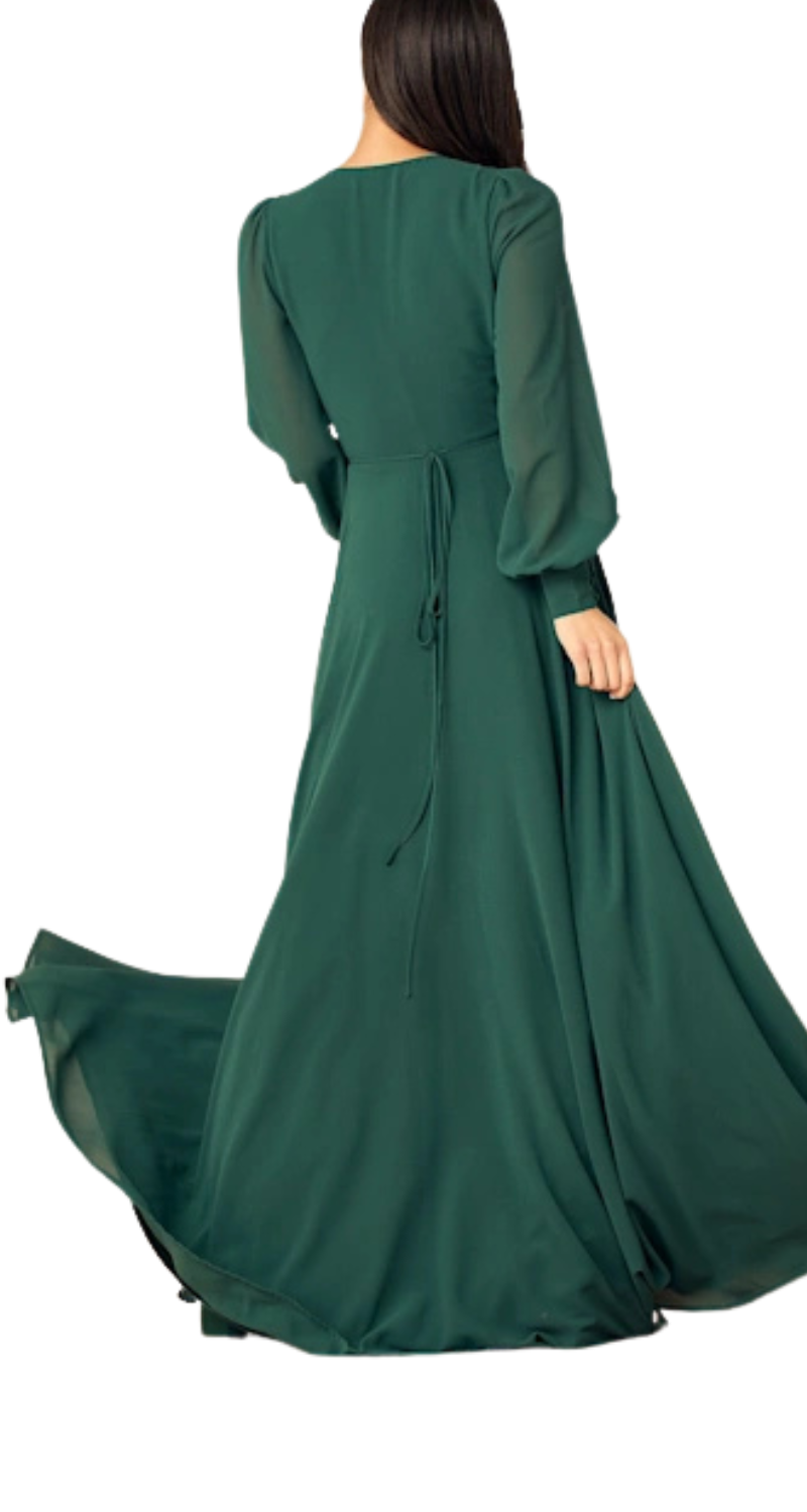 VESTIDO MANGA LARGA DE CHIFFON - Image 2