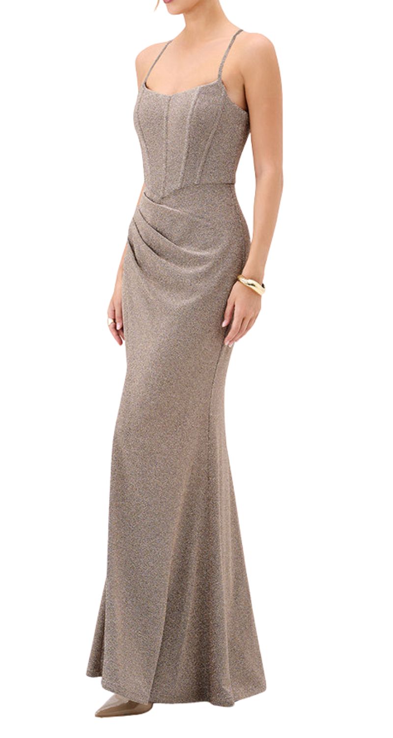 VESTIDO CORSET DE ESCARCHA DRAPEADO - Image 2