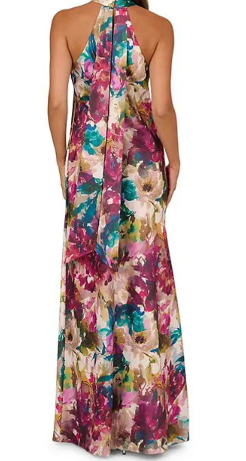 VESTIDO HALTER EN SEDA ESTAMPADO - Image 2