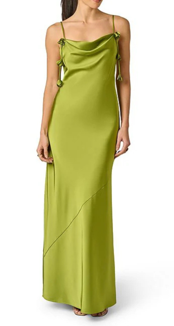 VESTIDO VERDE PISTACHO EN SEDA