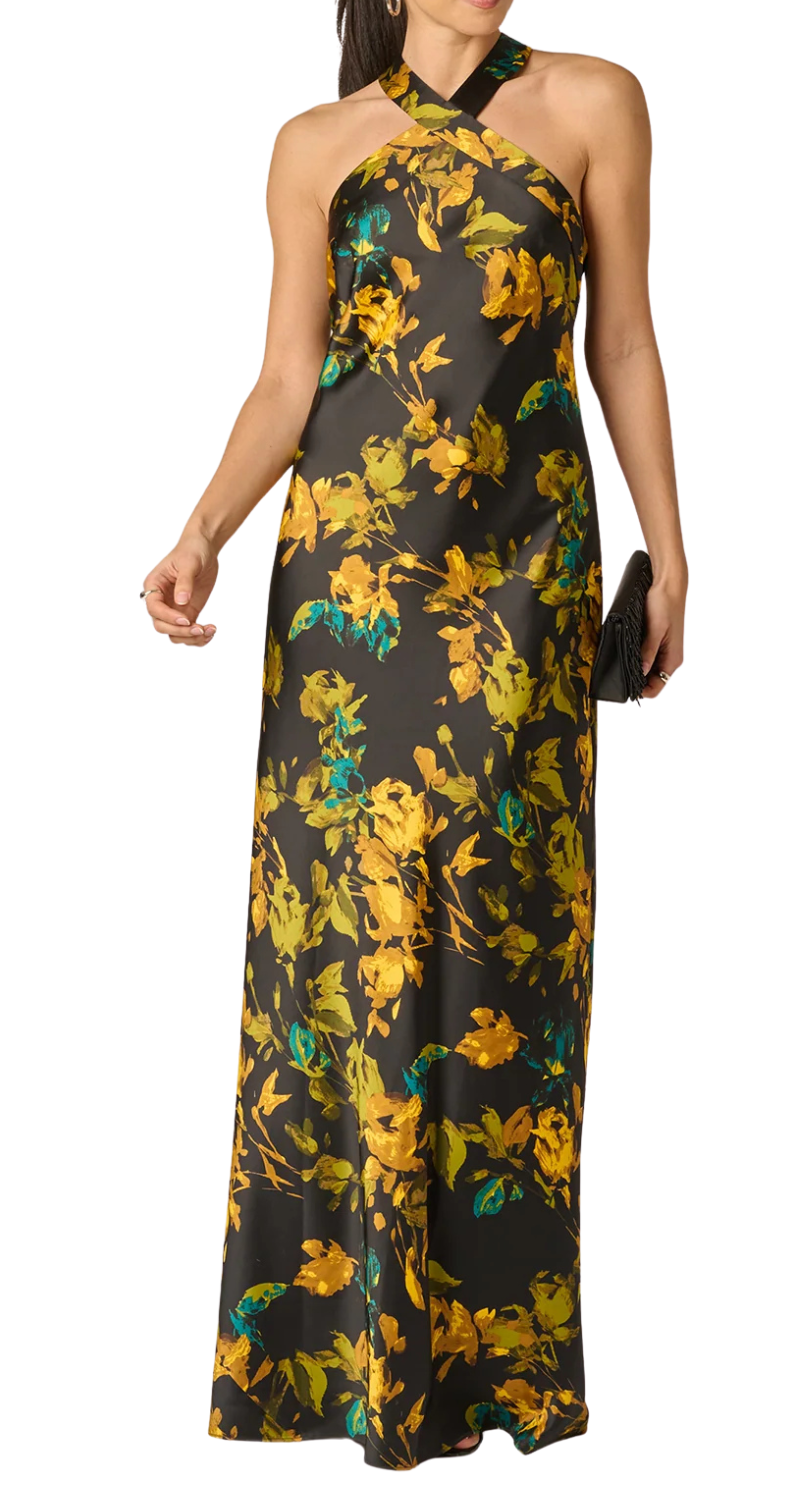 VESTIDO HALTER DE SEDA ESTAMPADO DE FLORES - Image 4
