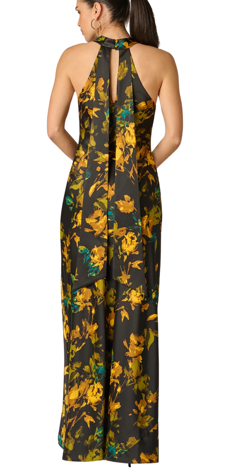 VESTIDO HALTER DE SEDA ESTAMPADO DE FLORES - Image 2